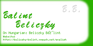 balint beliczky business card